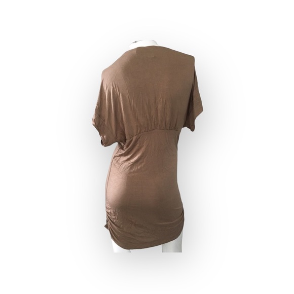 new Lure Fashion Keepsake 𑁍 Floral Owl Stretch Jersey Knit Dress 𑁍 Latte Large - Picture 13 of 16